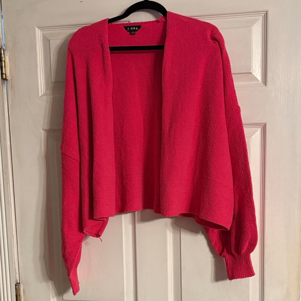 Elegant Pink Open-Front Sweater
